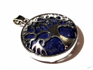 Přívěsek strom života z lapis lazuli – kulatý design