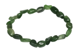 Nefritový náramek – nepravidelné tvary 7–11 mm (obvod 18,5–19 cm)