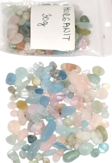 Morganit AA kvalita – MIX chips 4–7 mm, 30 g – Kámen lásky a jemné energie